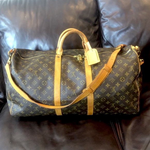 LOUIS VUITTON Monogram LV 55 Keepall Bandolier Strap Luggage Tag Lock Key SD844 - Picture 3 of 17